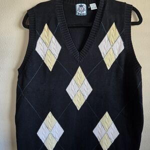 Izod Black Sweater Vest with Embroidered Logo